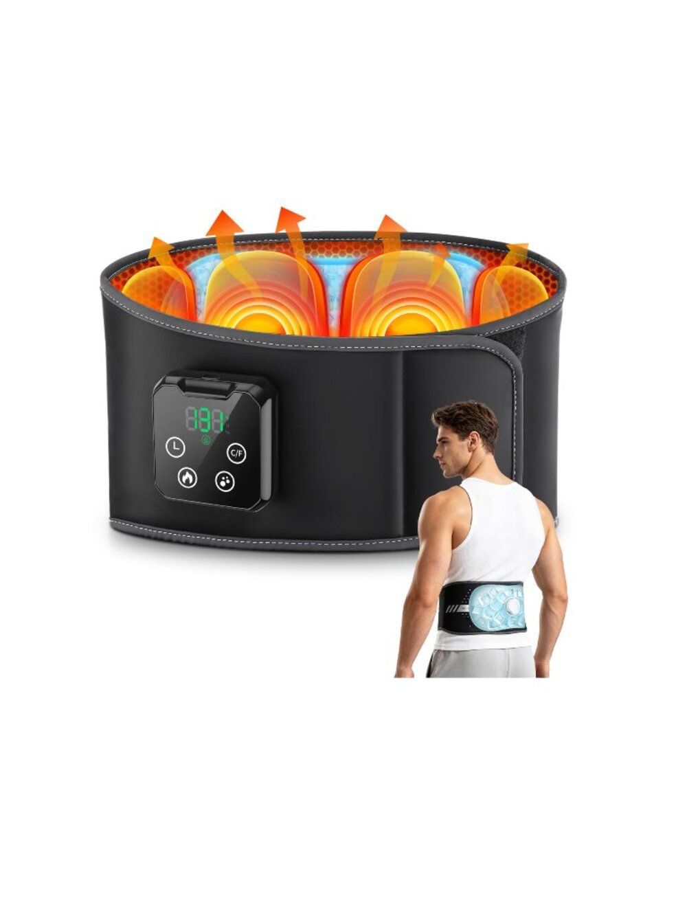 NEW Heating and Cooling Pad for Back with 4 Heat 3 Wearable Portable Cordless 10